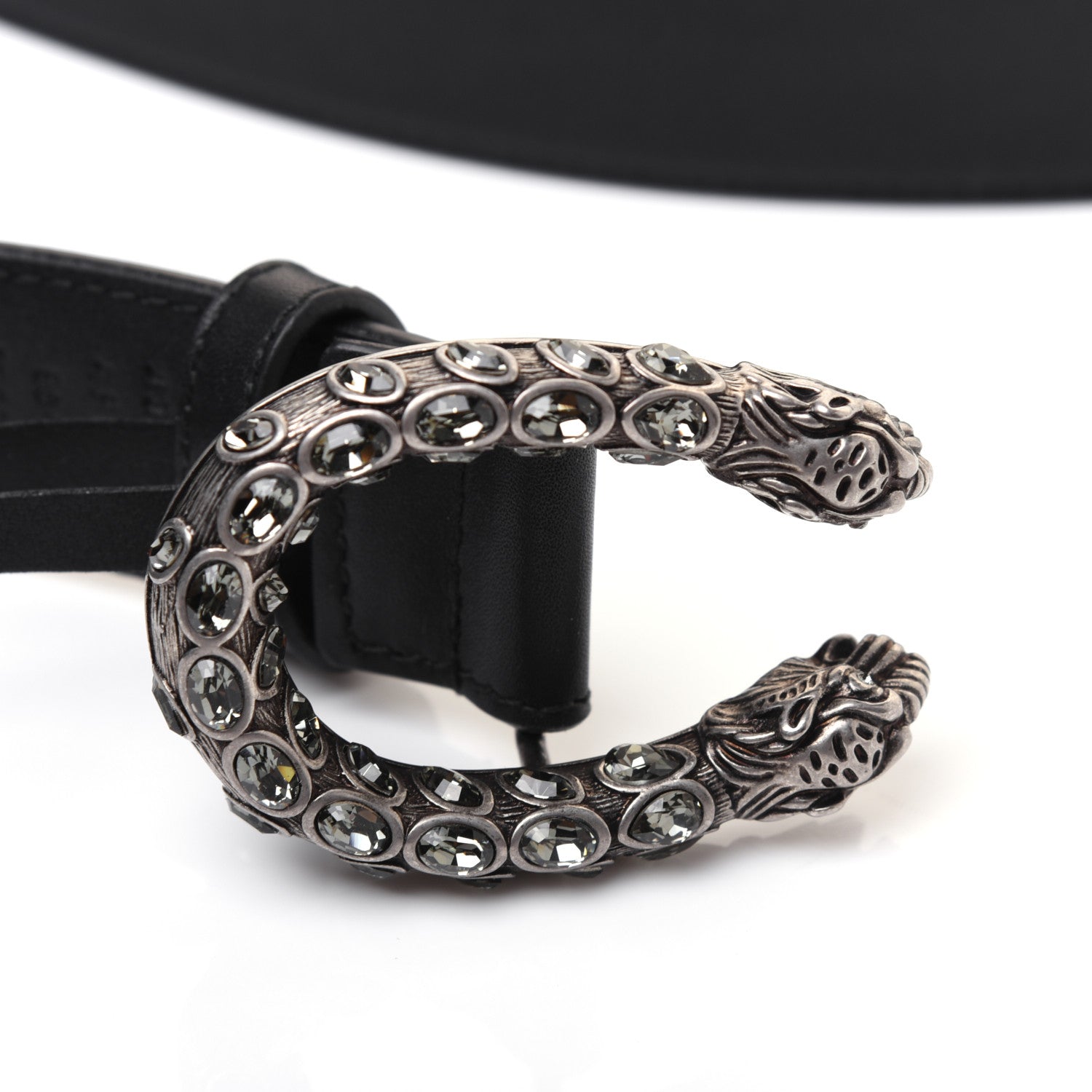 Gucci Moon Calfskin Crystal Dionysus 30mm Belt 85 34 Black Black Diamond 6 of 7