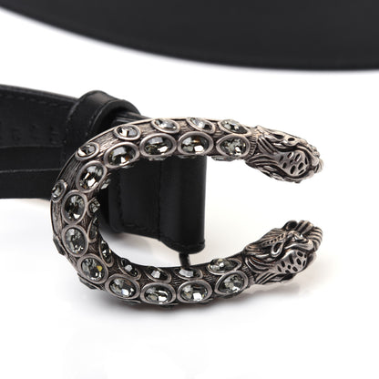 Gucci Moon Calfskin Crystal Dionysus 30mm Belt 85 34 Black Black Diamond 6 of 7