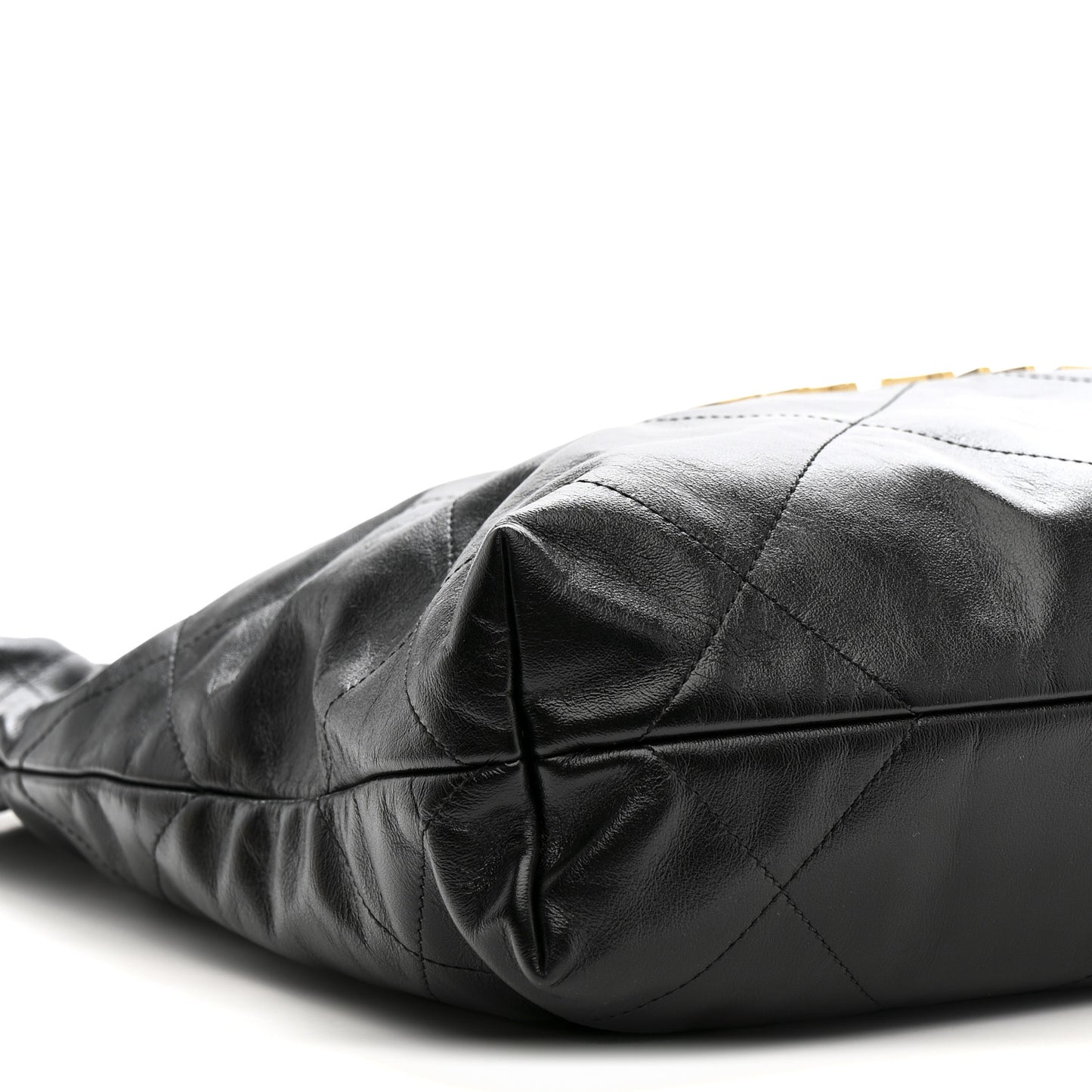 Shiny Calfskin Quilted Small Chanel 22 Black