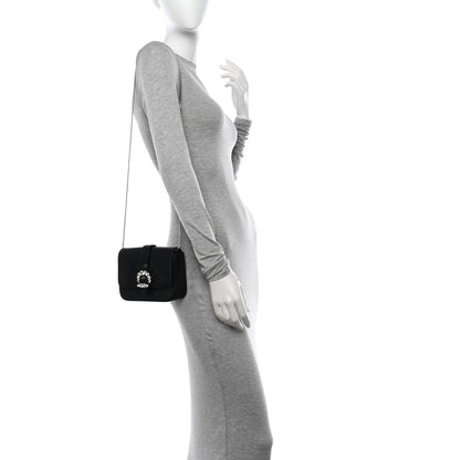 Jimmy Choo Calfskin Crystal Cheri Chain Crossbody Bag Black 2 of 10