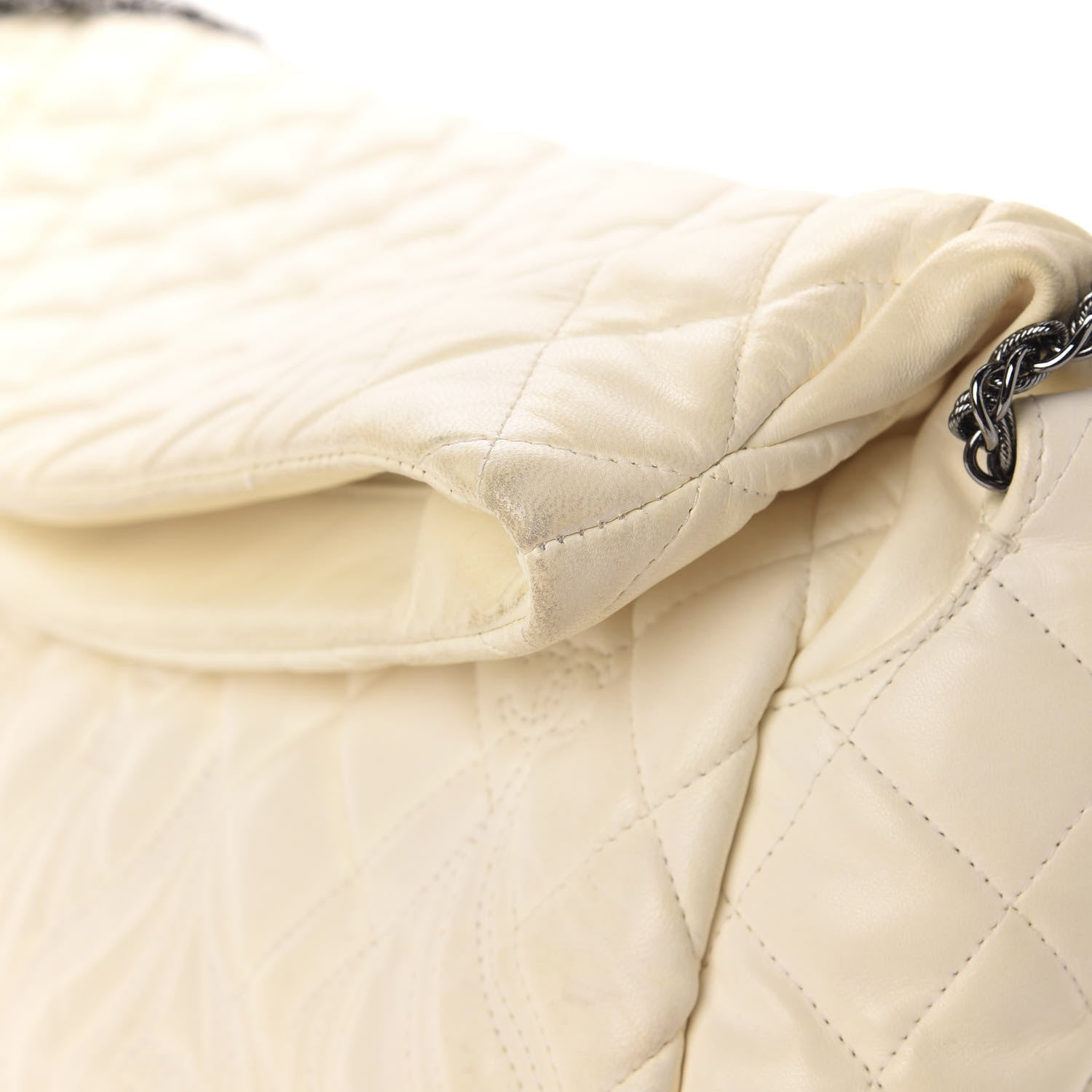 Chanel Lambskin Quilted Large Paris Moscou Red Square Bag Beige 8 of 18