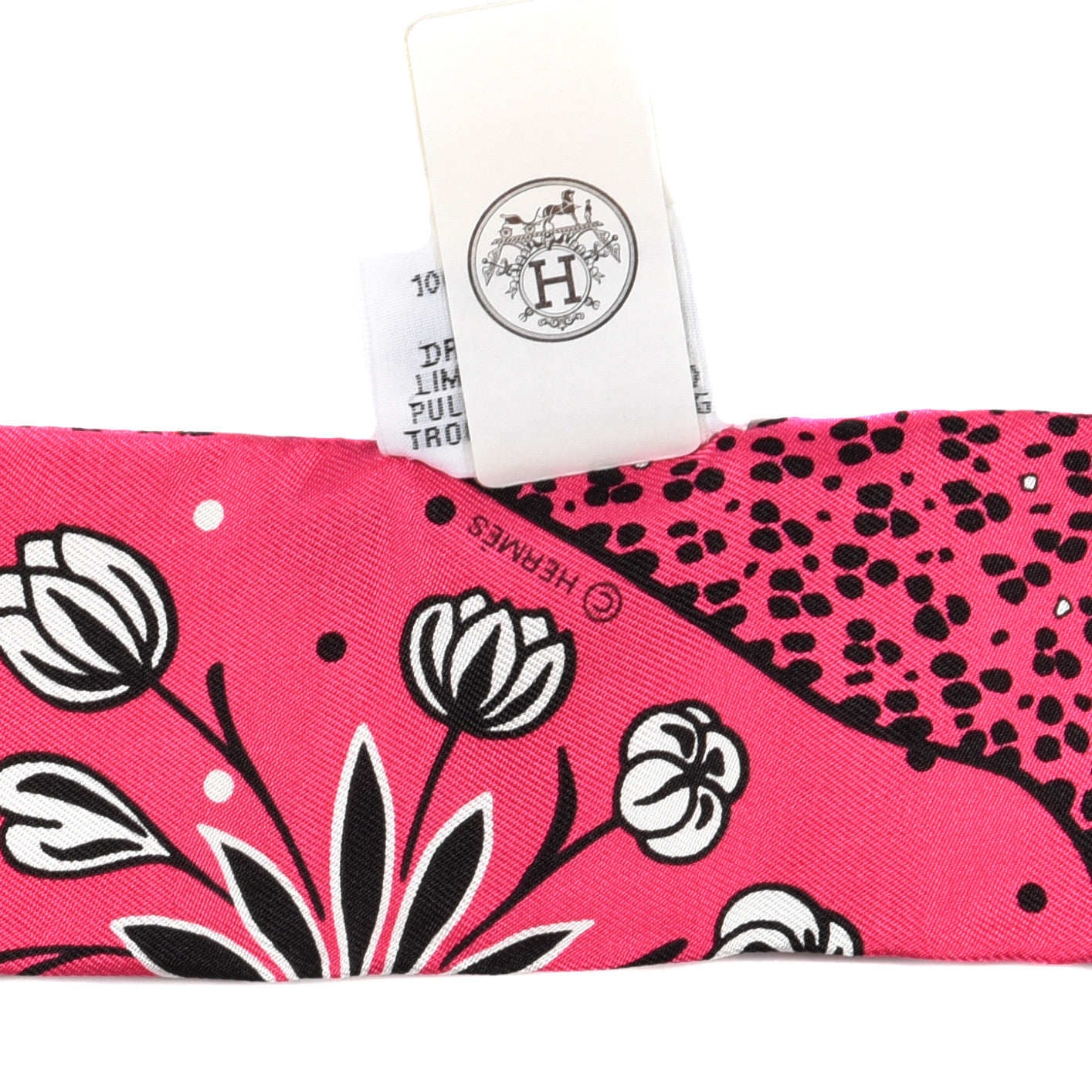 Silk Les Leopards Twilly Rose Vif Black White