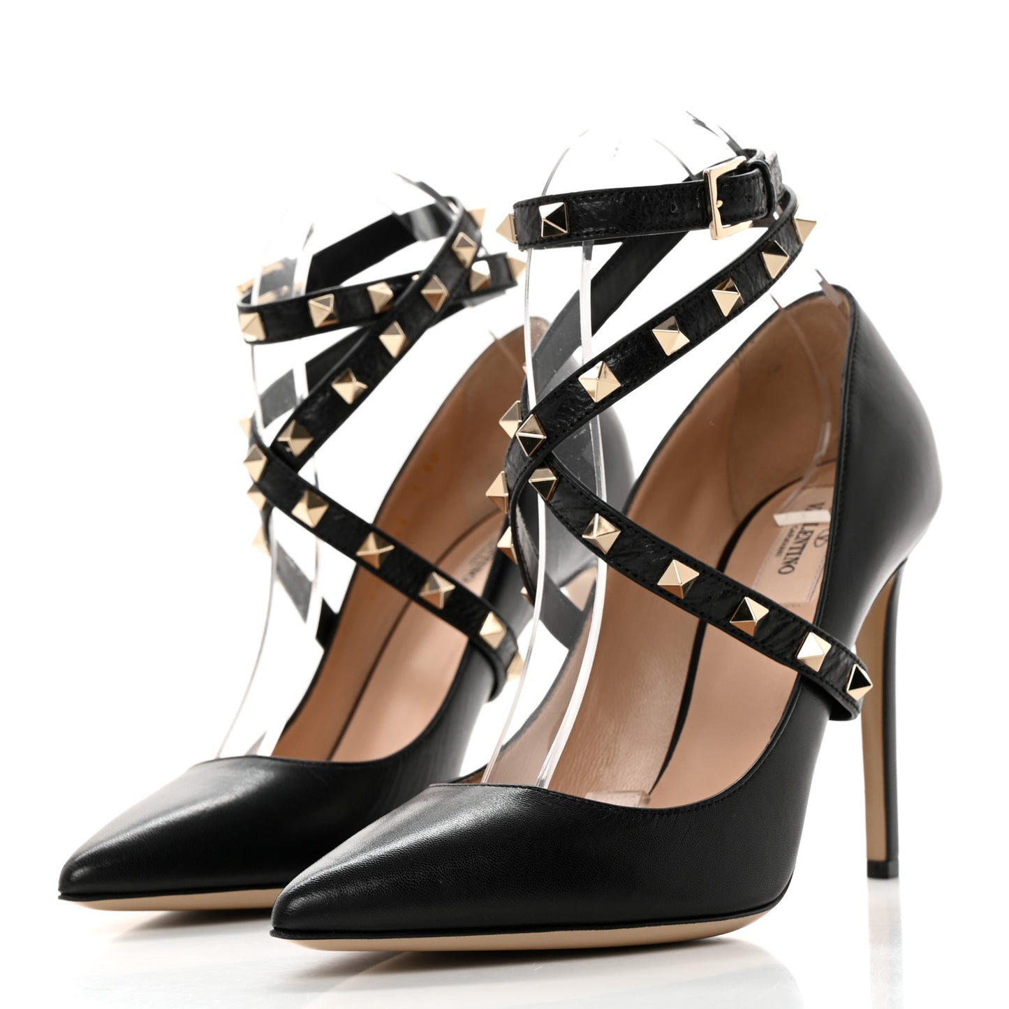 Nappa Rockstud Ankle Strap 105mm Pumps 39 Black