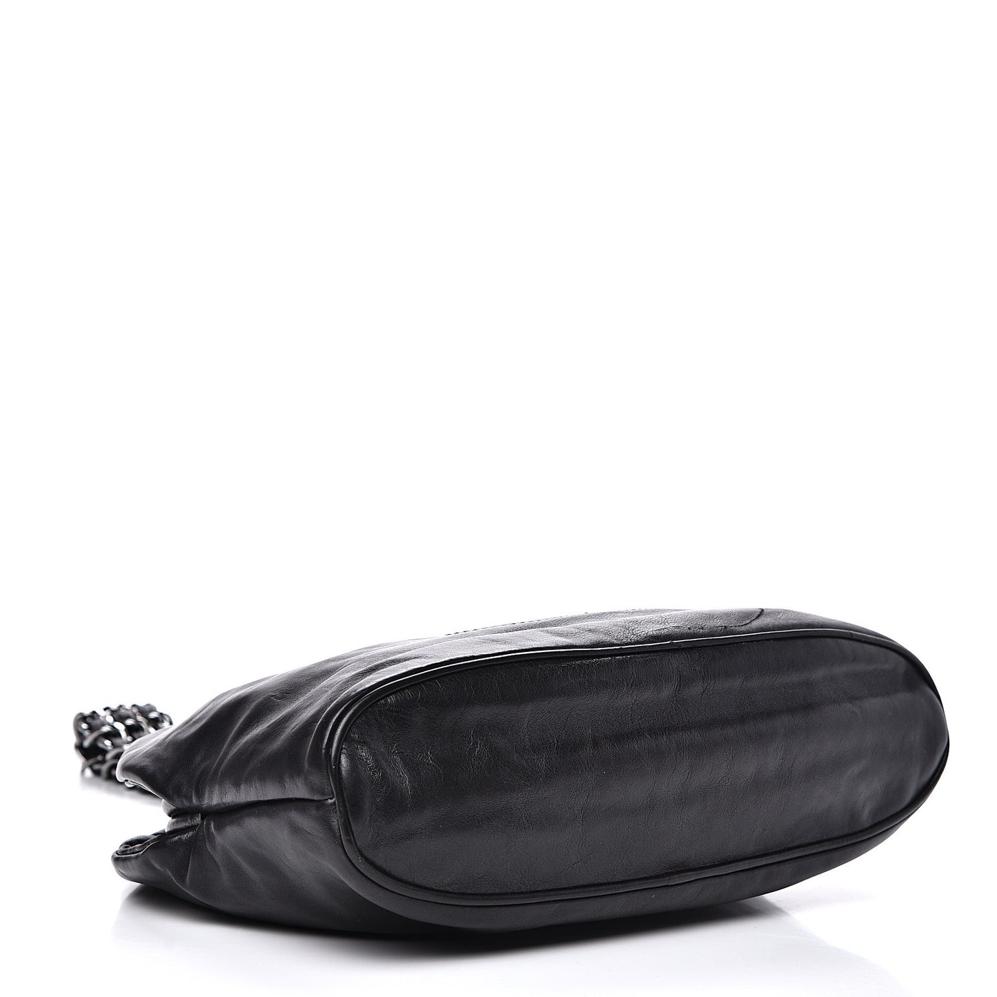 Lambskin Mini Rock and Chain Hobo Black