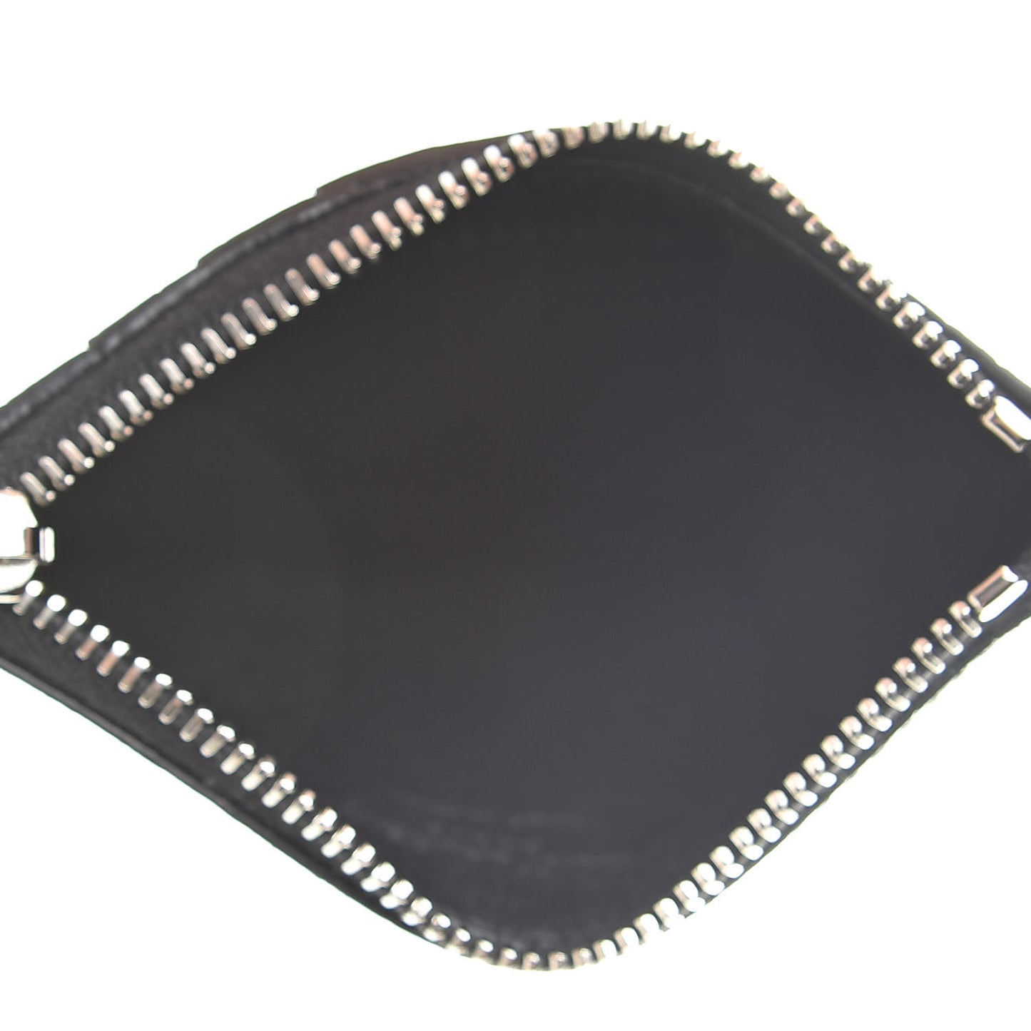 Calfskin Crocodile Embossed 5 Fragments Zip Pouch Card Holder Black