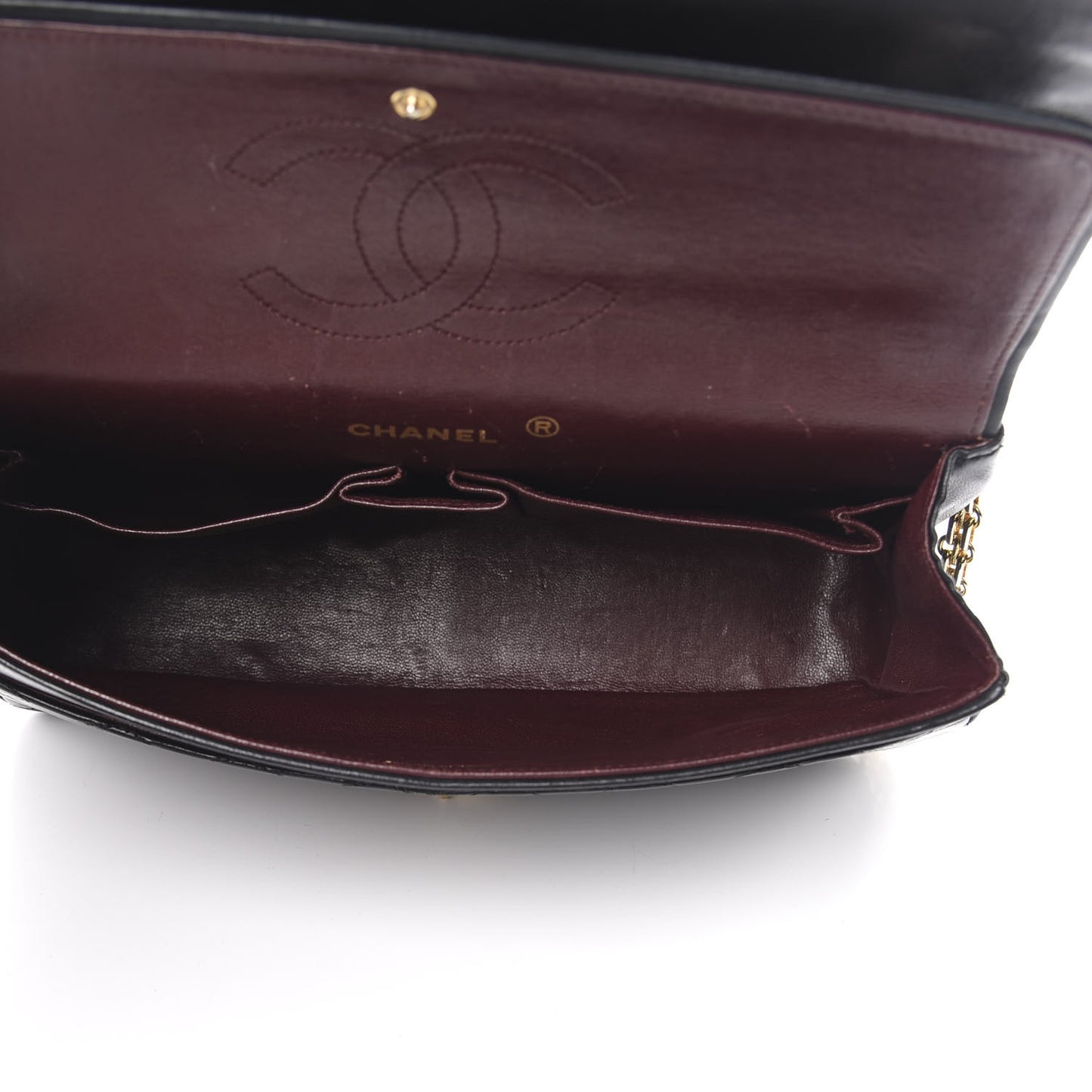 Lambskin Quilted Medium Double Flap Black