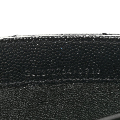 Saint Laurent Grain De Poudre Matelasse Chevron Monogram Flap Wallet Black 7 of 8