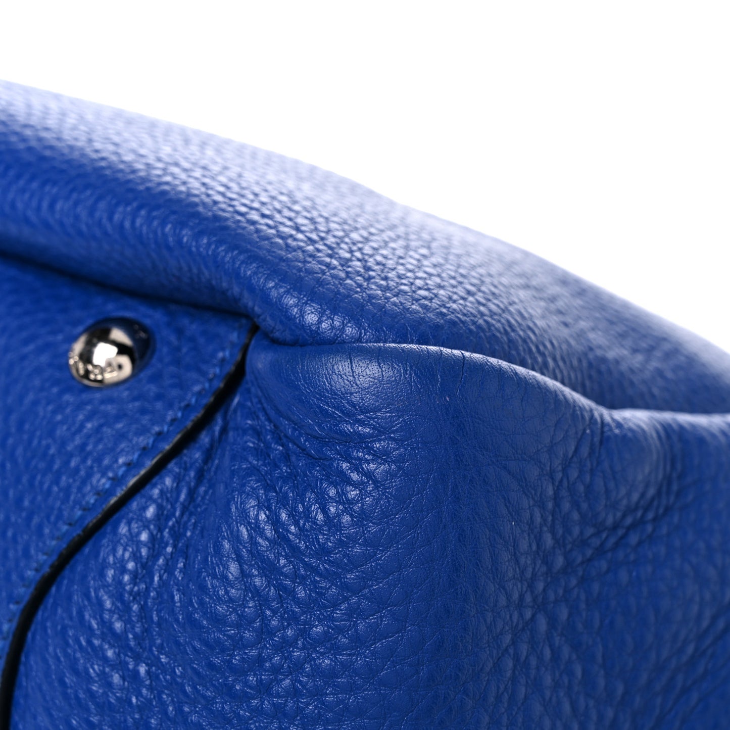 Vitello Daino Side Pocket Hobo Azzurro