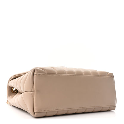 Saint Laurent Calfskin Y Quilted Monogram Small Loulou Chain Satchel Dark Beige 4 of 10