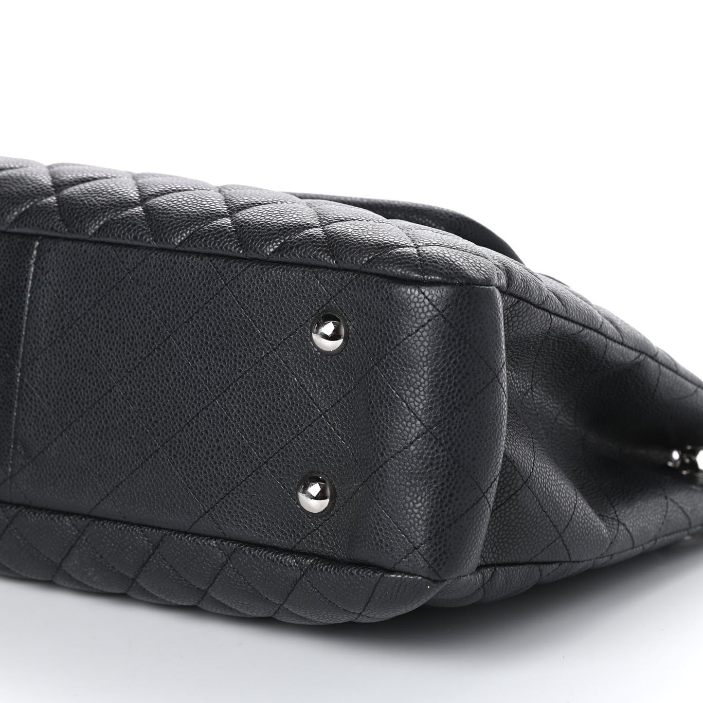 Caviar Quilted Flap Tote Dark Grey