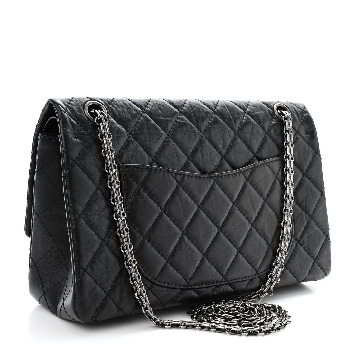 Aged Calfskin Quilted 2.55 Reissue 226 Flap Black