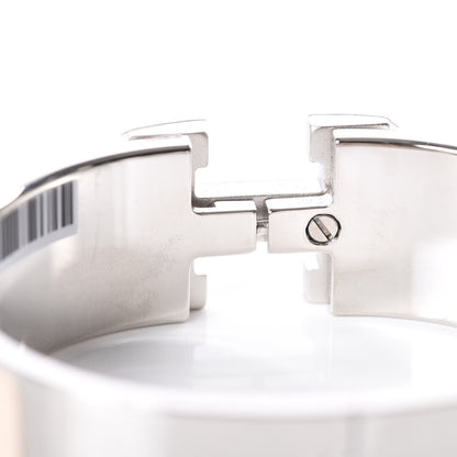 Hermes Enamel Wide Clic Clac H Bracelet GM Beige Nacre 3 of 4