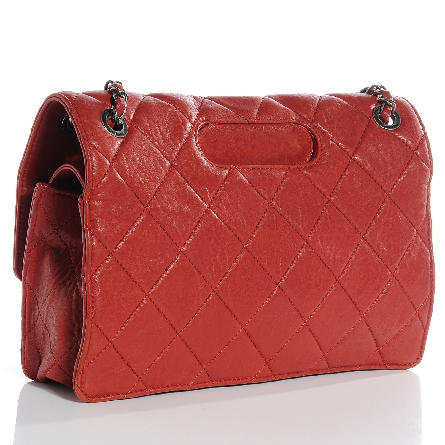 Chanel Lambskin Jumbo Take Away Flap Bag Red 3 of 8