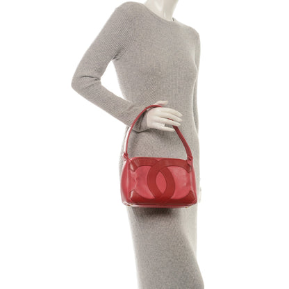 Chanel Lambskin CC Stitched Small Shoulder Bag Red Pink 2 of 13