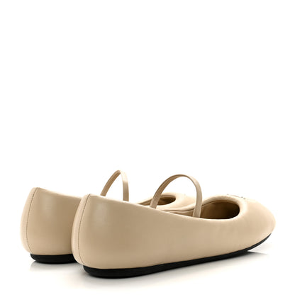 Prada Nappa Soft Padded Triangle Ballet Flats 38 Deserto 4 of 9