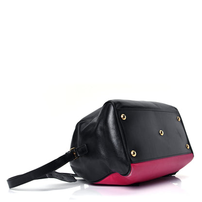 Saint Laurent Smooth Calfskin Bi-Color Duffle 6 Fuchsia Black 3 of 4