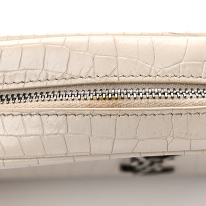 Saint Laurent Calfskin Crocodile Embossed Monogram Mini Lou Camera Bag Crema Soft 13 of 20