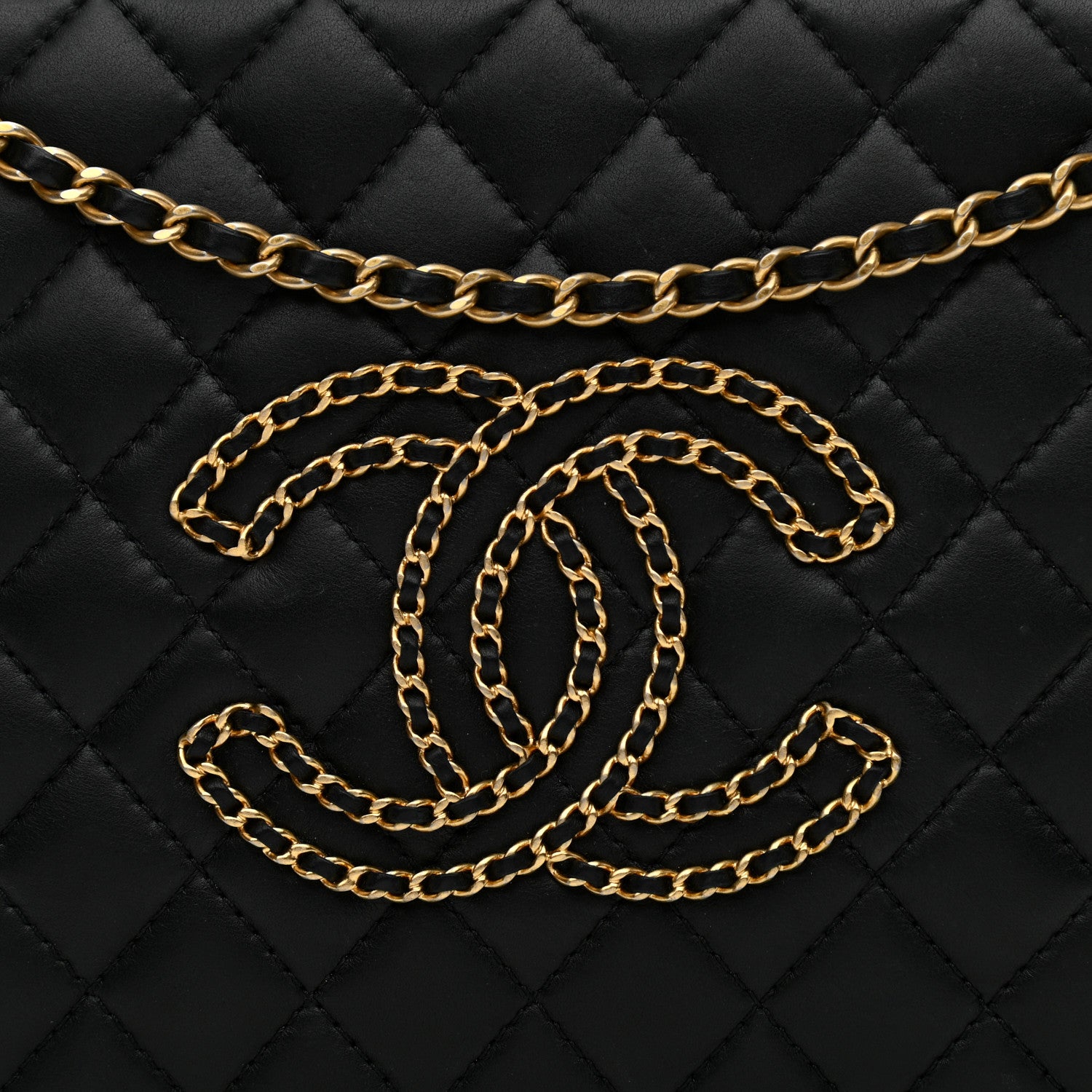 Chanel Calfskin Quilted CC Chain Accordion Tote Black 8 of 12