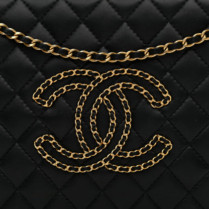 Chanel Calfskin Quilted CC Chain Accordion Tote Black 8 of 12