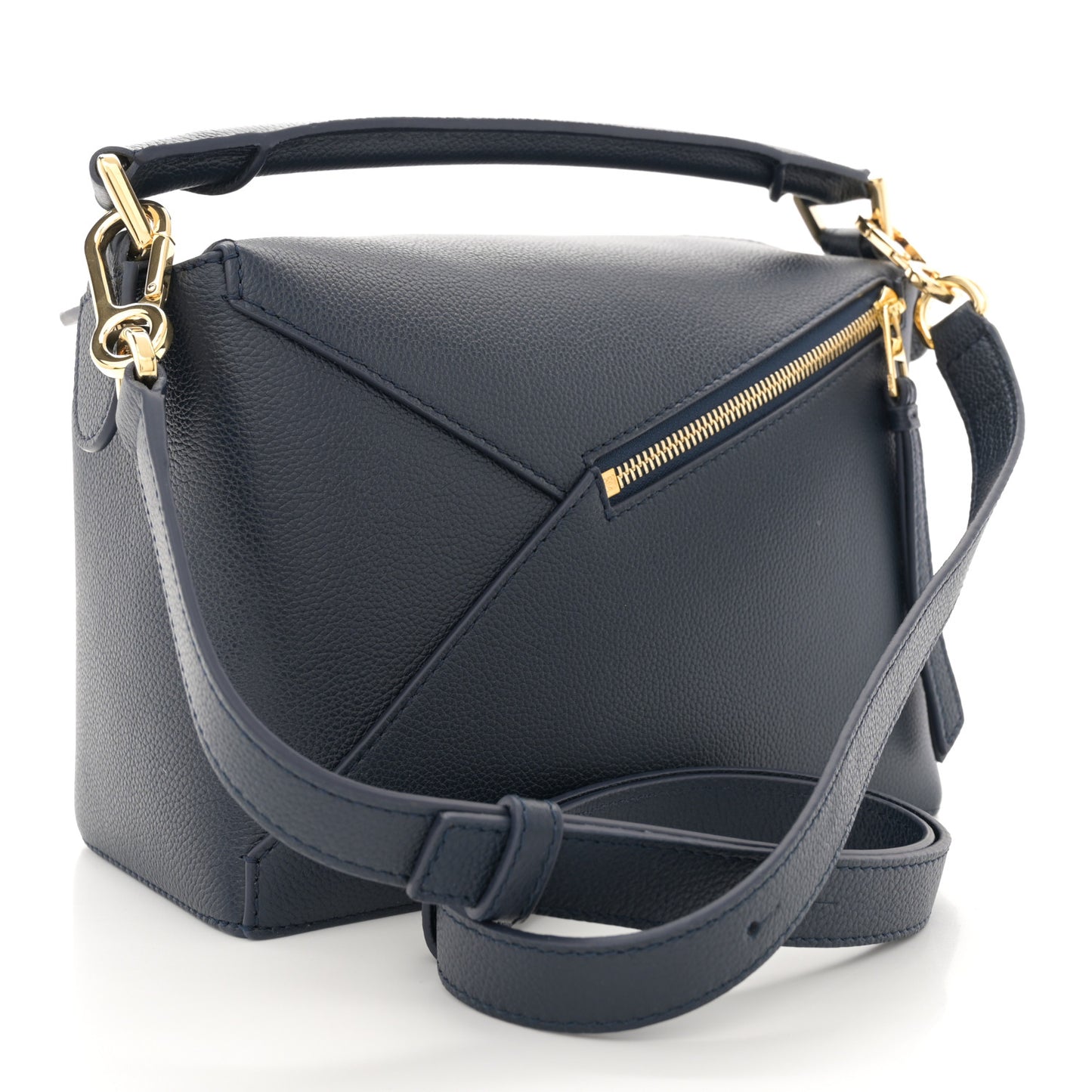 Soft Grained Calfskin Small Puzzle Edge Bag Deep Navy