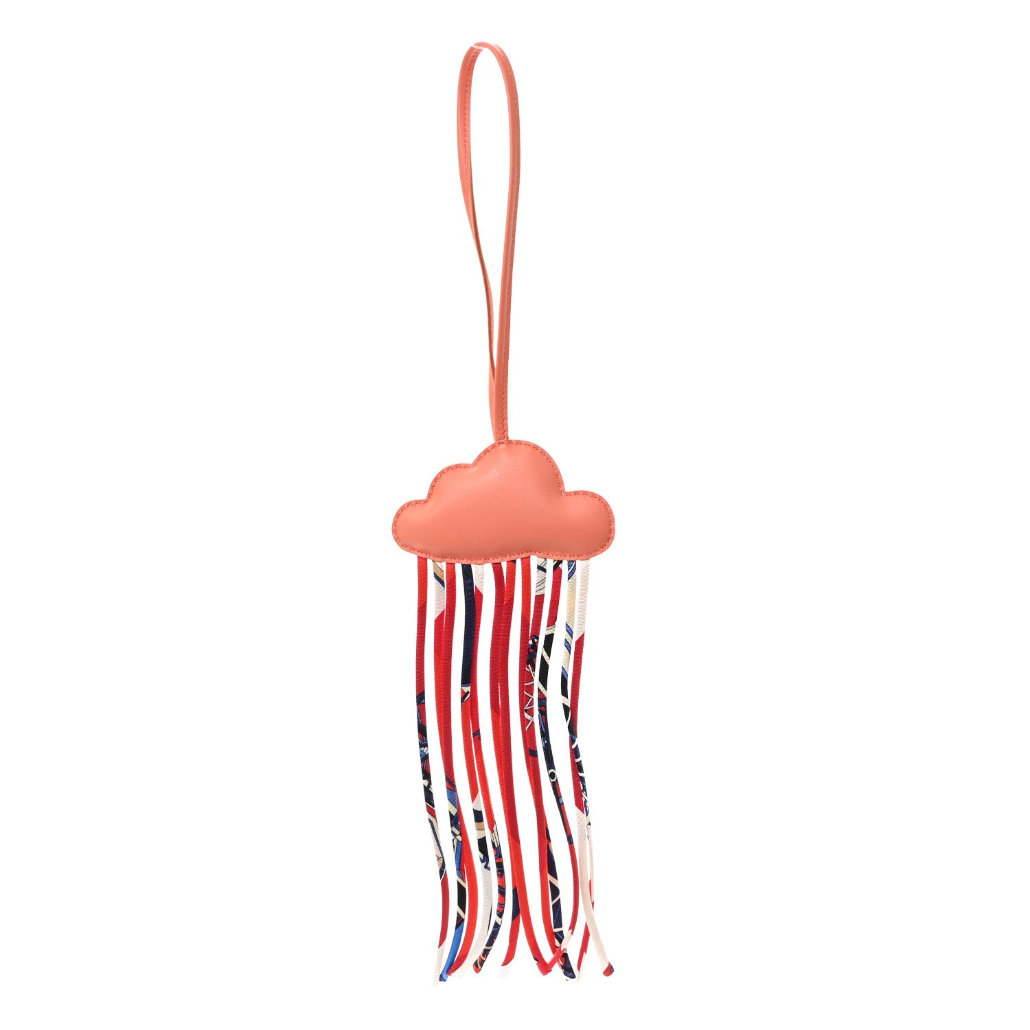 Hermes Swift Silk Twill Cord Cloud Bag Charm Flamingo 1 of 4