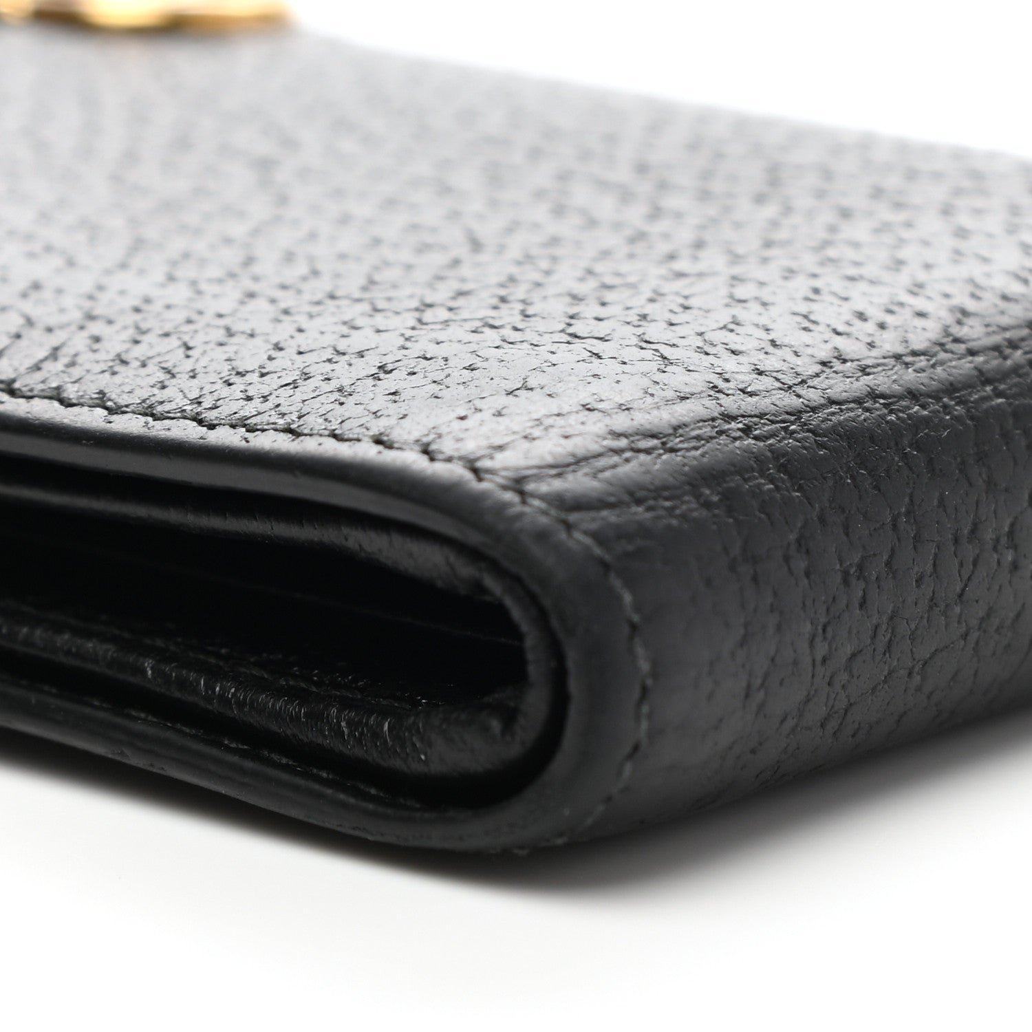 Gucci Calfskin Boar Effect GG Marmont Bi-Fold Wallet Black 11 of 12