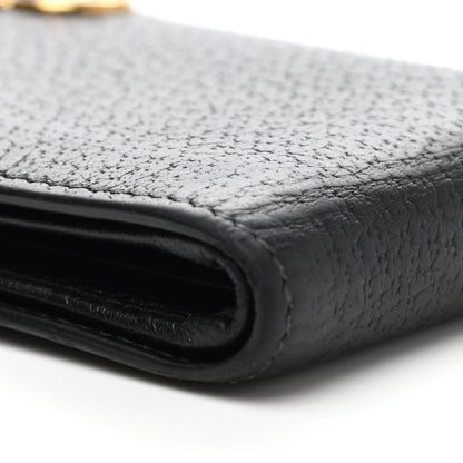 Gucci Calfskin Boar Effect GG Marmont Bi-Fold Wallet Black 11 of 12