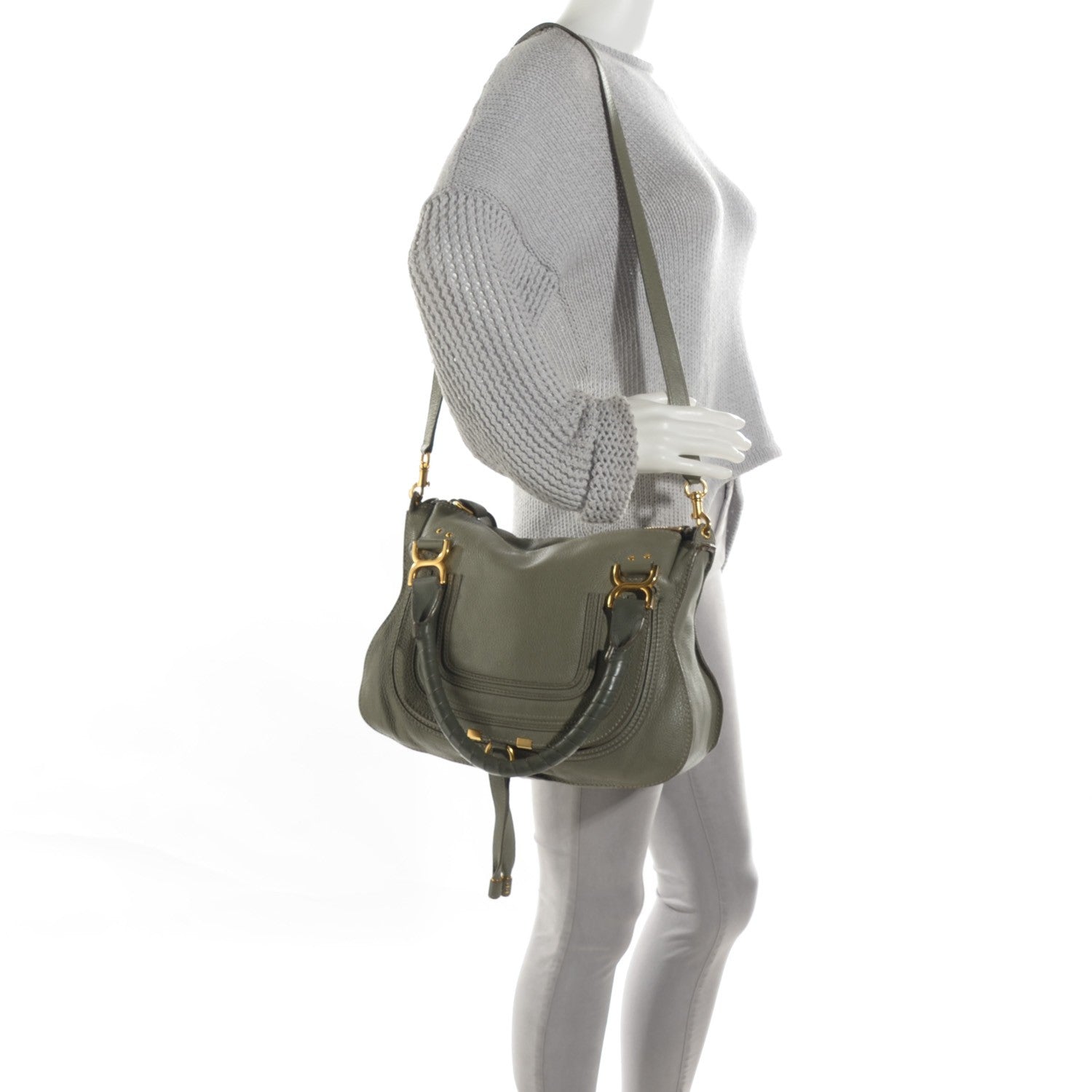 Chloe Calfskin Small Marcie Satchel Baobab Green 2 of 10
