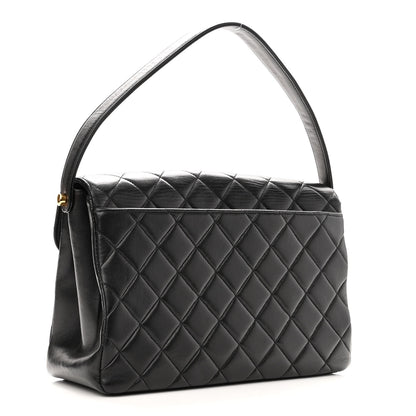 Chanel Lambskin Quilted CC Flap Shoulder Bag Black 2 of 10