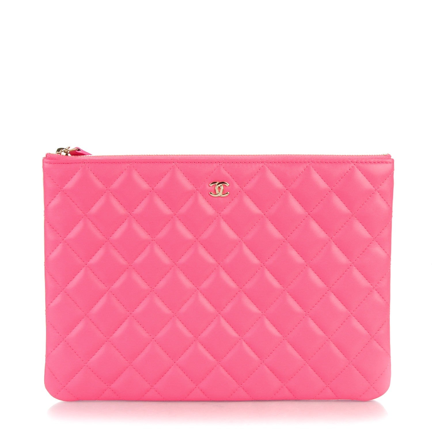 Chanel Lambskin Quilted Medium Casino Beauty CC Cosmetic Case Fuchsia 1 of 7