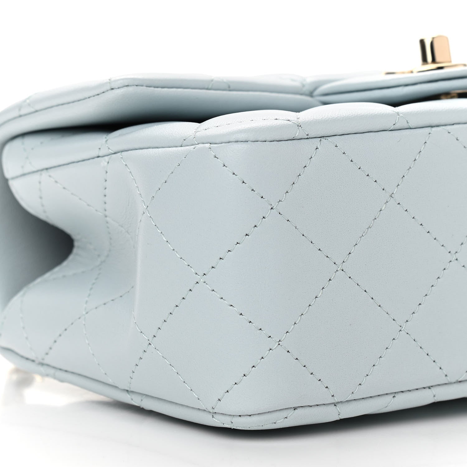 Chanel Lambskin Quilted Mini Top Handle Rectangular Flap Light Blue 8 of 11