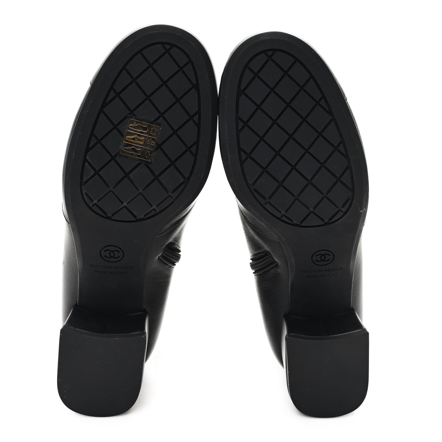 Chanel Stretch Lambskin Cap Toe CC Short Boots 38 Black 6 of 9