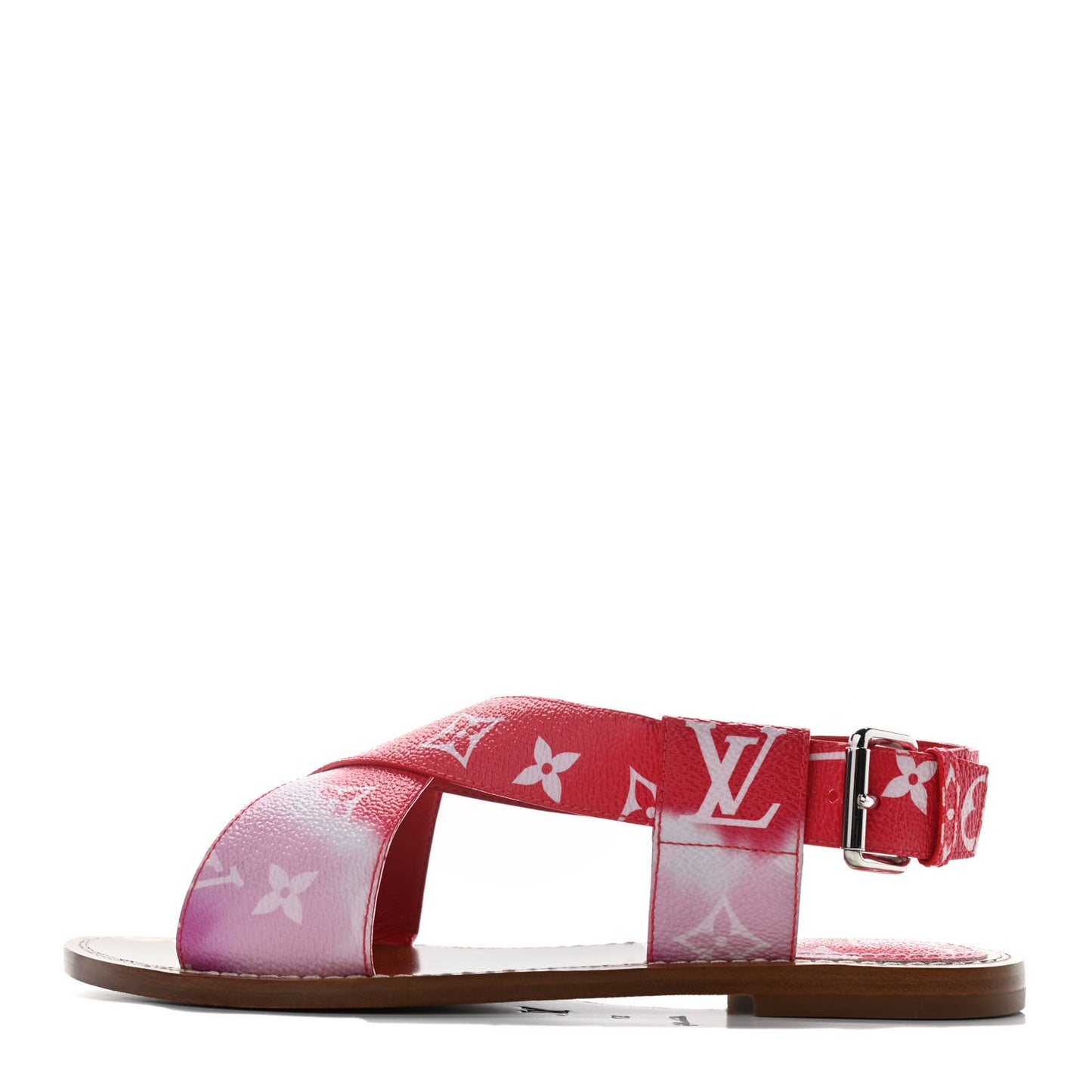 Monogram Escale Palma Flat Sandals 37 Rouge