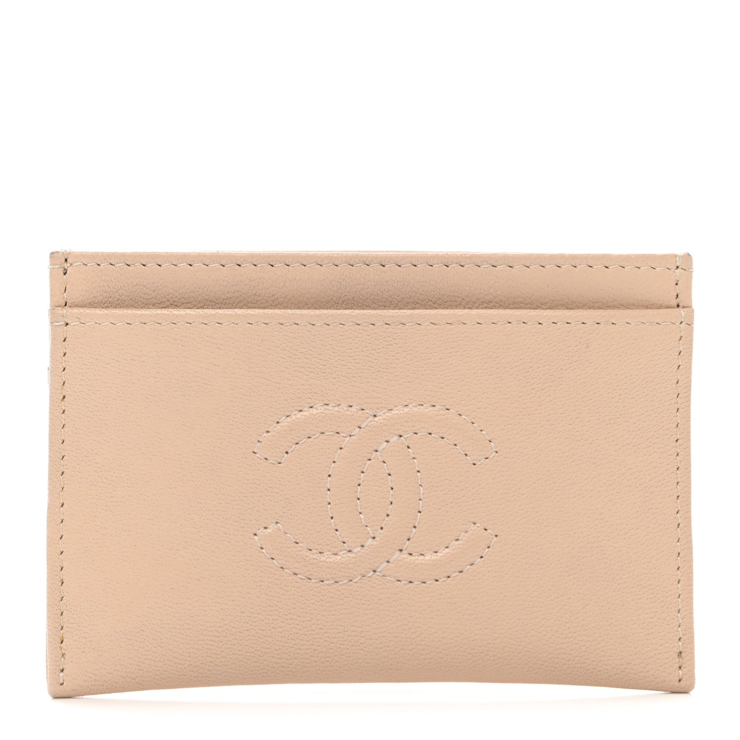 Chanel Goatskin Timeless CC Card Holder Beige 1 of 8