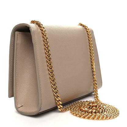 Saint Laurent Grain De Poudre Small Monogram Kate Satchel Dark Beige 4 of 16