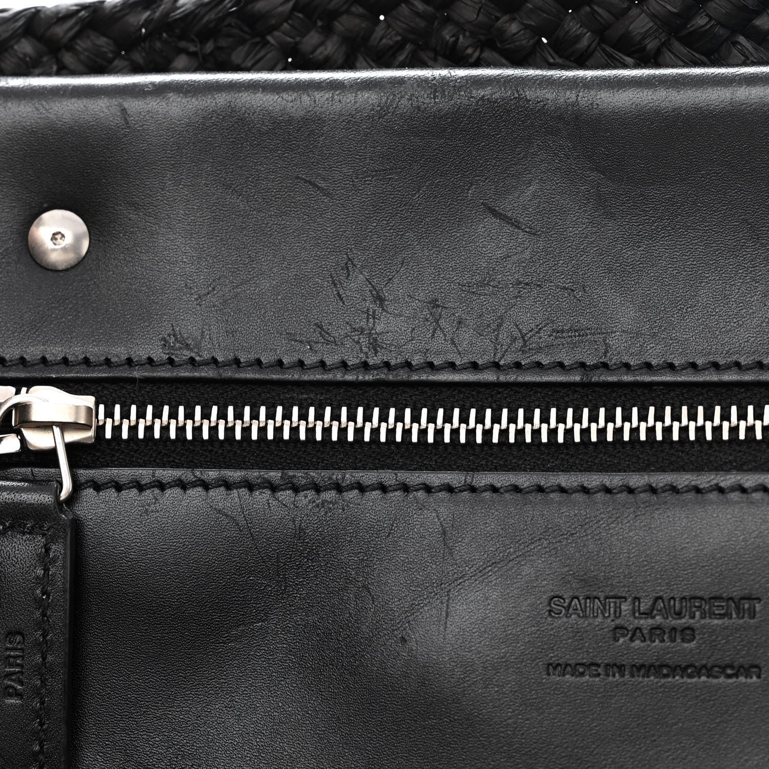 Saint Laurent Raffia Medium Panier Bag Black 11 of 11