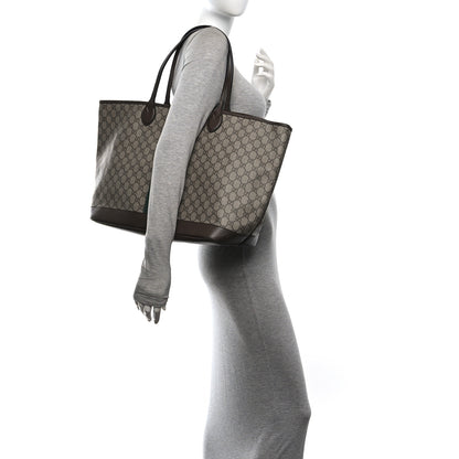 Gucci GG Supreme Monogram Textured Dollar Calfskin Web Large Ophidia Tote Beige Ebony New Acero 2 of 11
