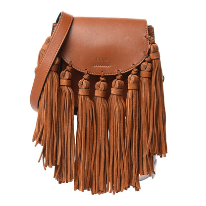 Chloe Calfskin Mini Hudson Fringe Shoulder Bag Caramel 1 of 9
