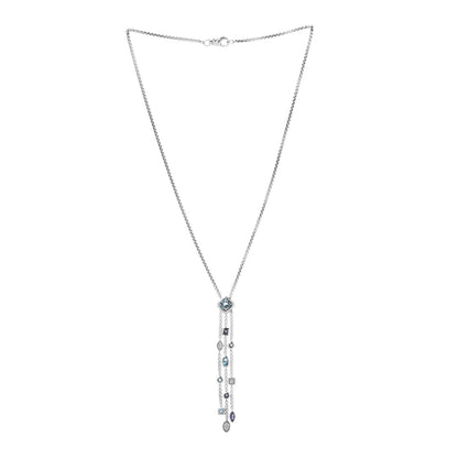 David Yurman Sterling Silver Diamond Iolite Blue Topaz Confetti Ice Necklace 3 of 7