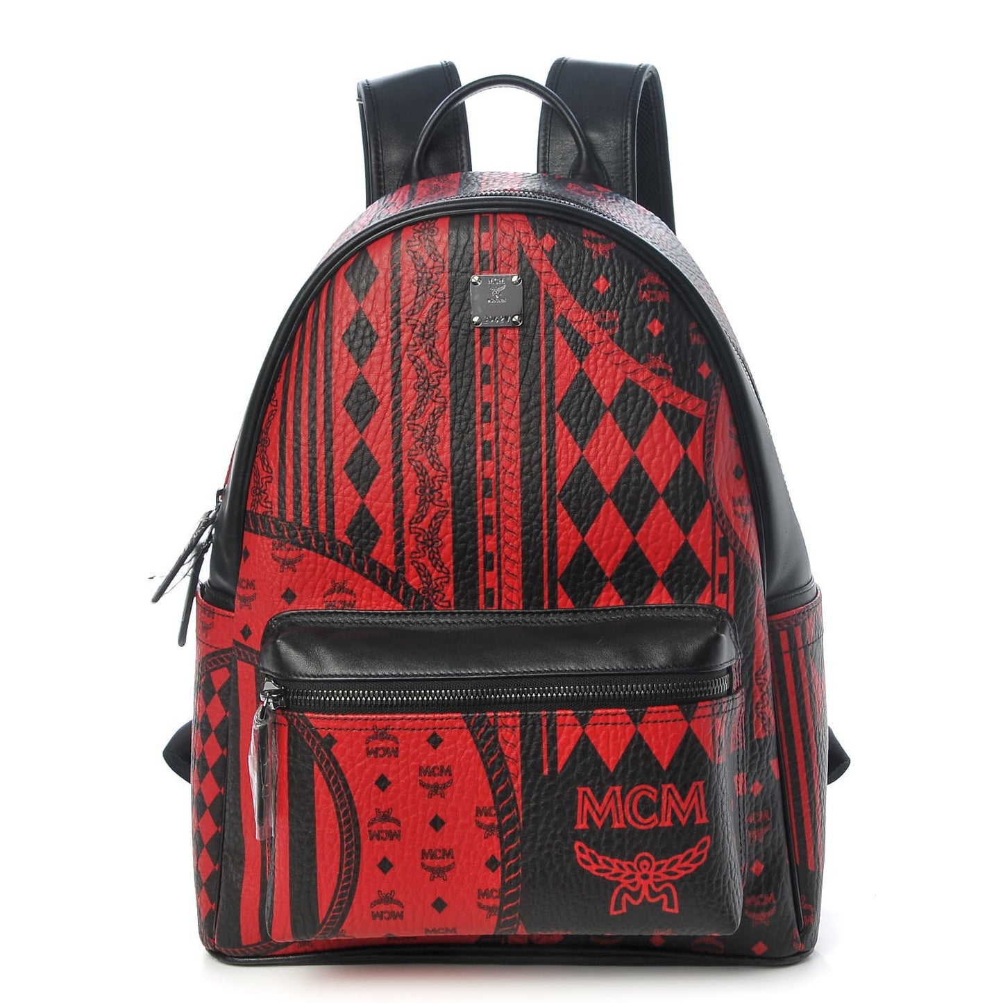 Visetos Baroque Print Medium Stark Backpack Black Red