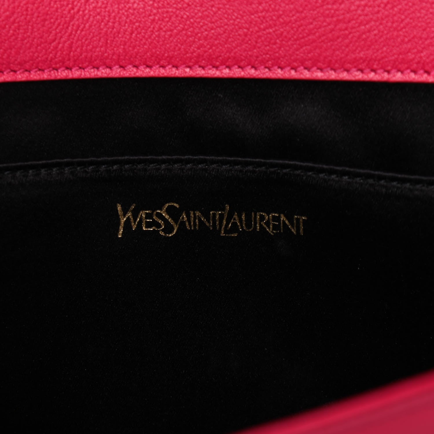 Saint Laurent Calfskin Monogram Large Belle De Jour Clutch Lipstick Fuchsia 8 of 8