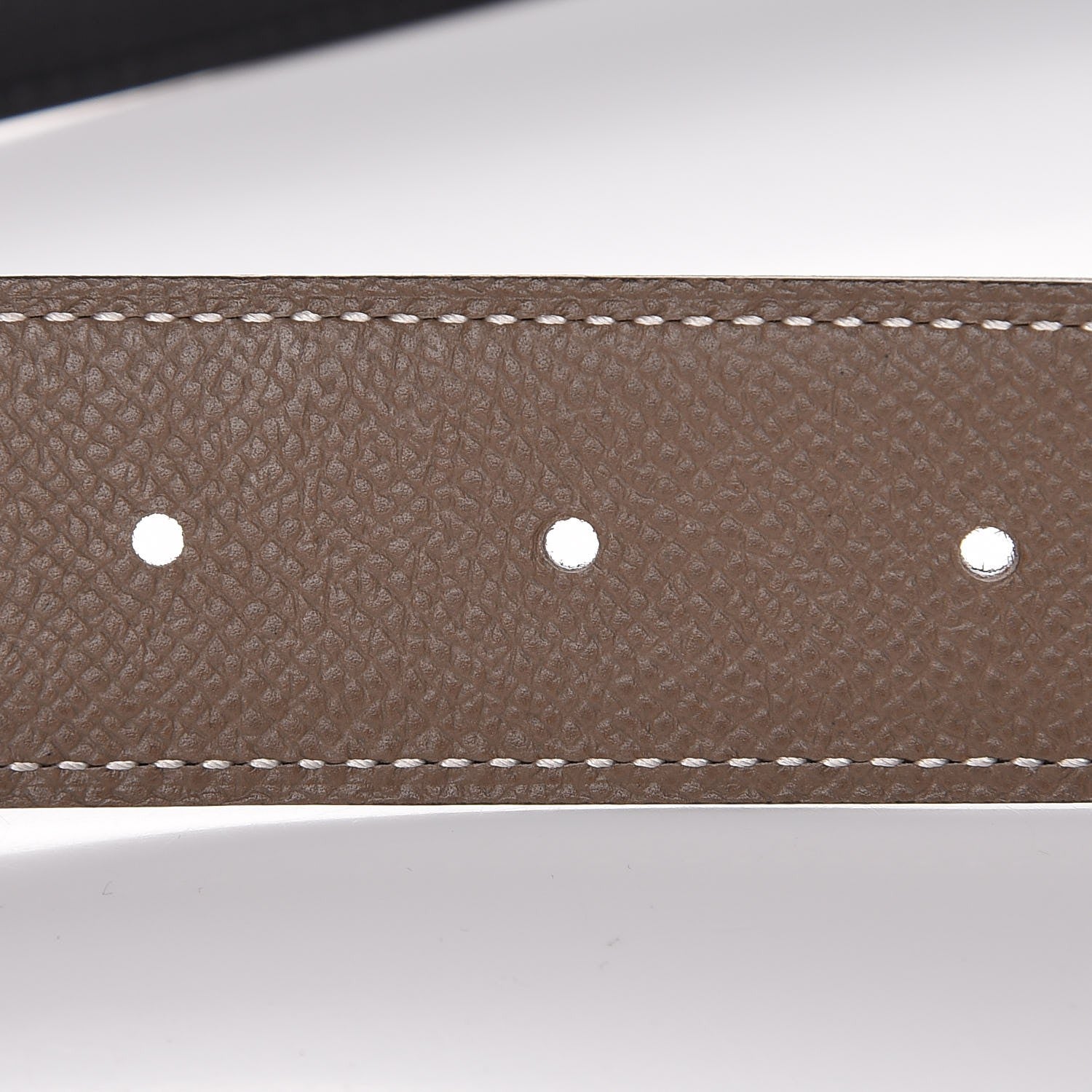 Hermes Swift Epsom 32mm Guilloche H Belt 85 Black Etoupe 5 of 10