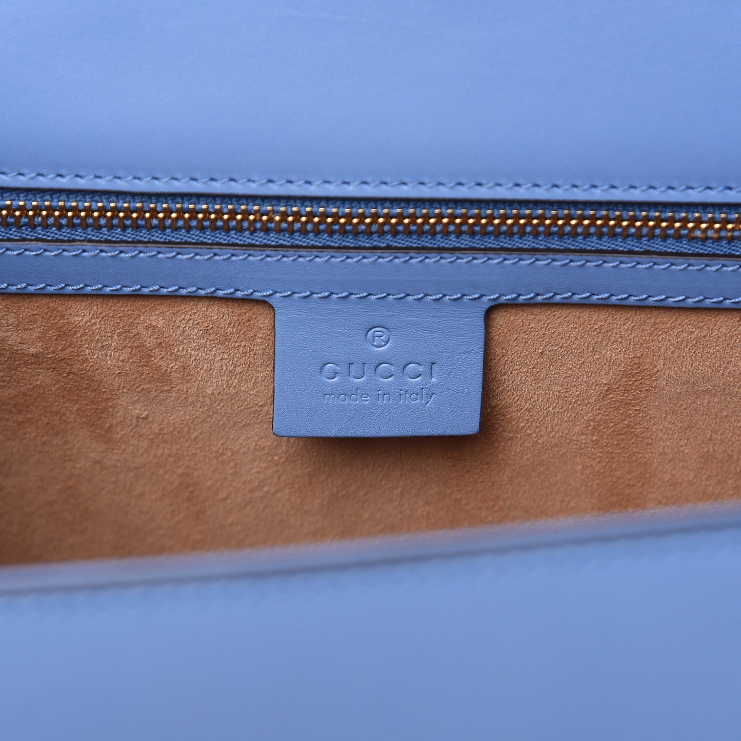 Calfskin Embroidered Medium Sylvie Top Handle Bag Clear Sky Blue