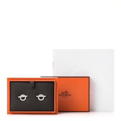 Hermes 18K White Gold Diamond Finesse Earrings 5 of 5