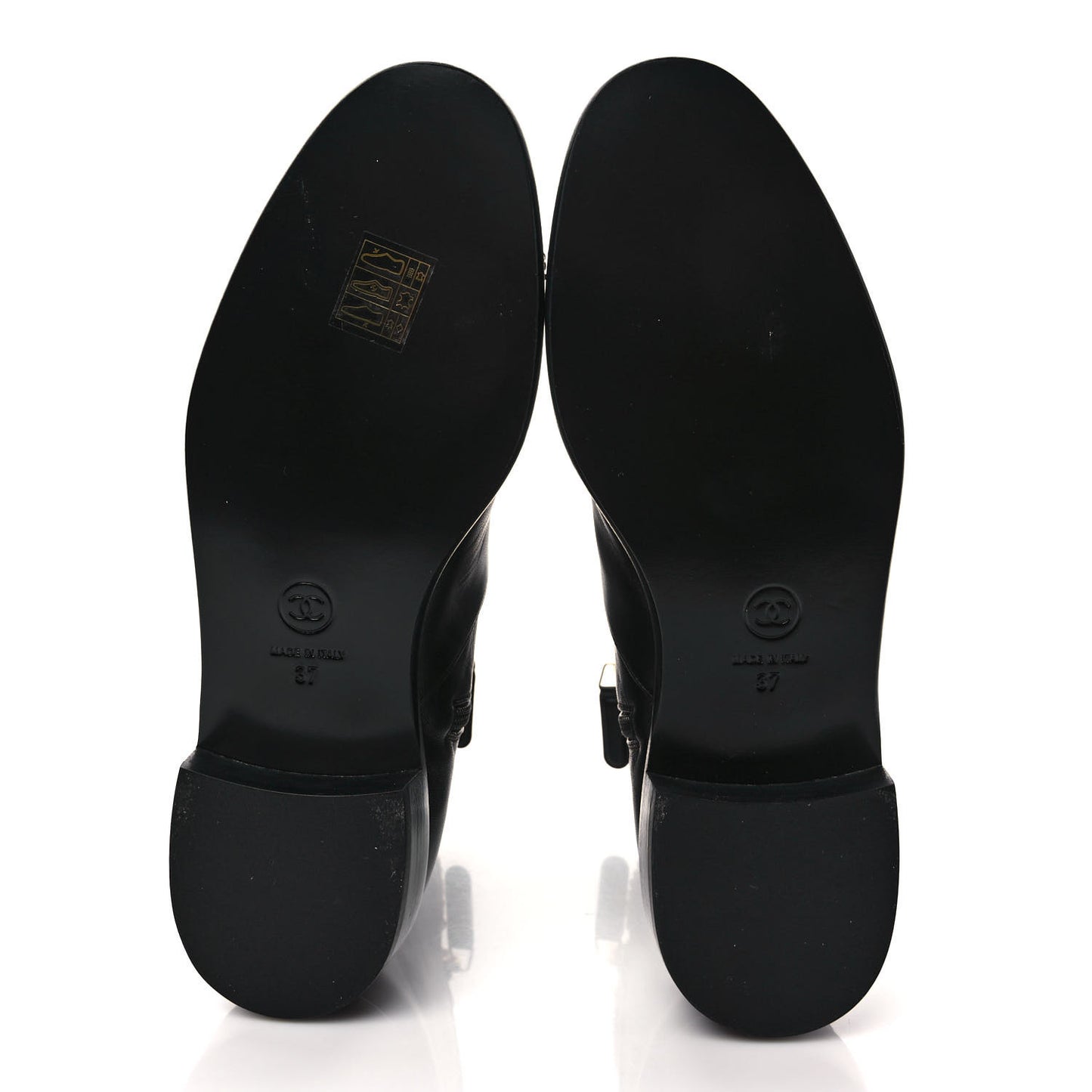 Lambskin Grosgrain Cap Toe Chain Short Boots 37 Black