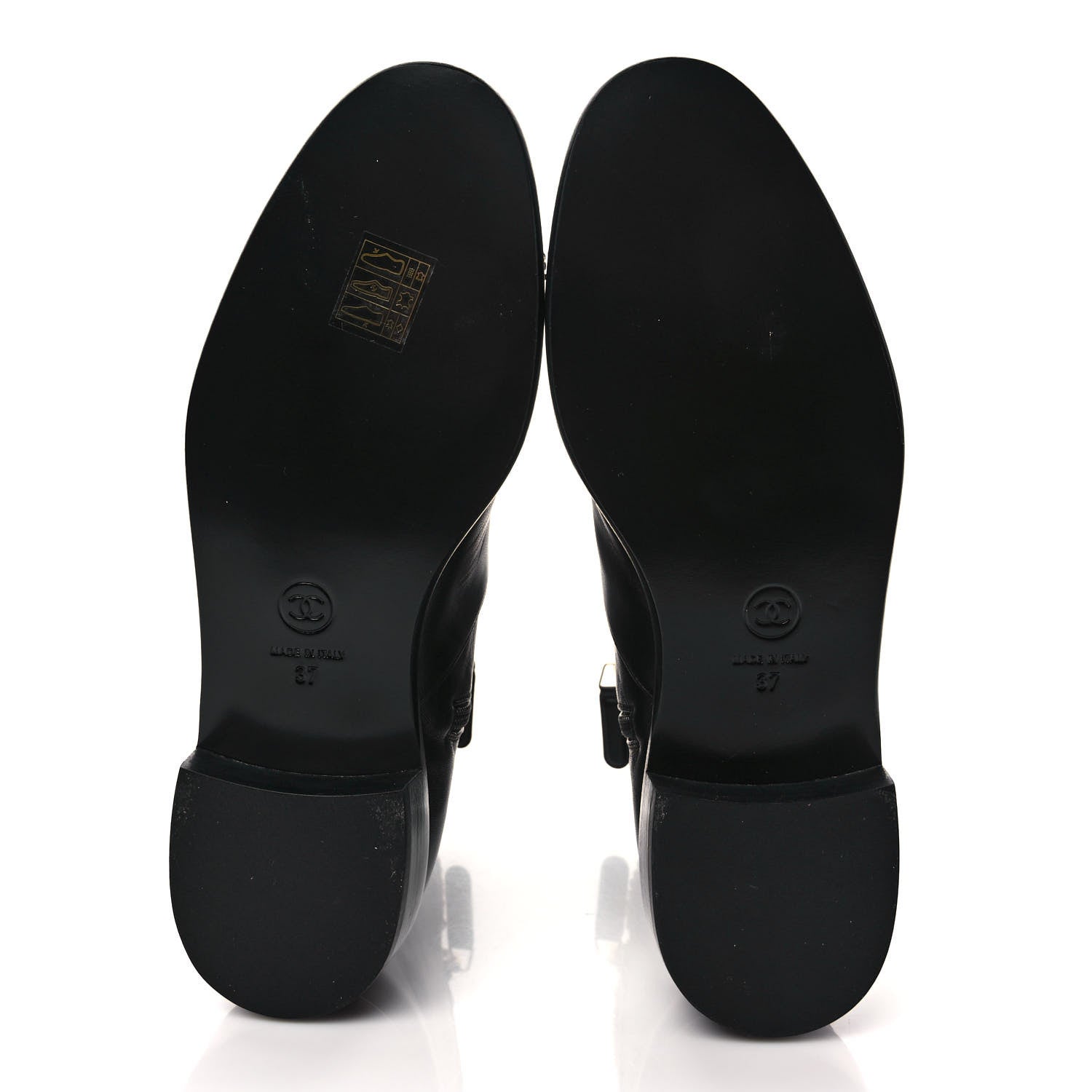 Chanel Lambskin Grosgrain Cap Toe Chain Short Boots 37 Black 5 of 8
