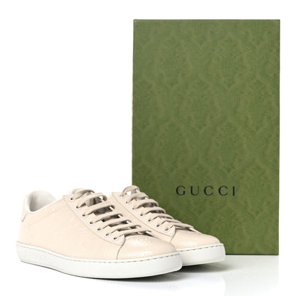 Gucci Calfskin GG Tennis Embossed Womens Ace Sneakers 38 Mystic White 8 of 8