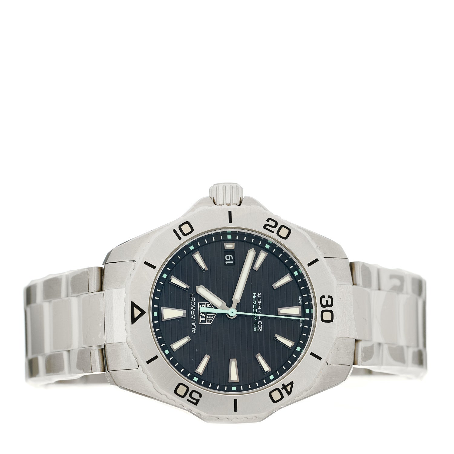 Tag Heuer Stainless Steel 40mm Aquaracer Professional 200 Solargraph Quartz Watch Black WBP1114 2 of 5