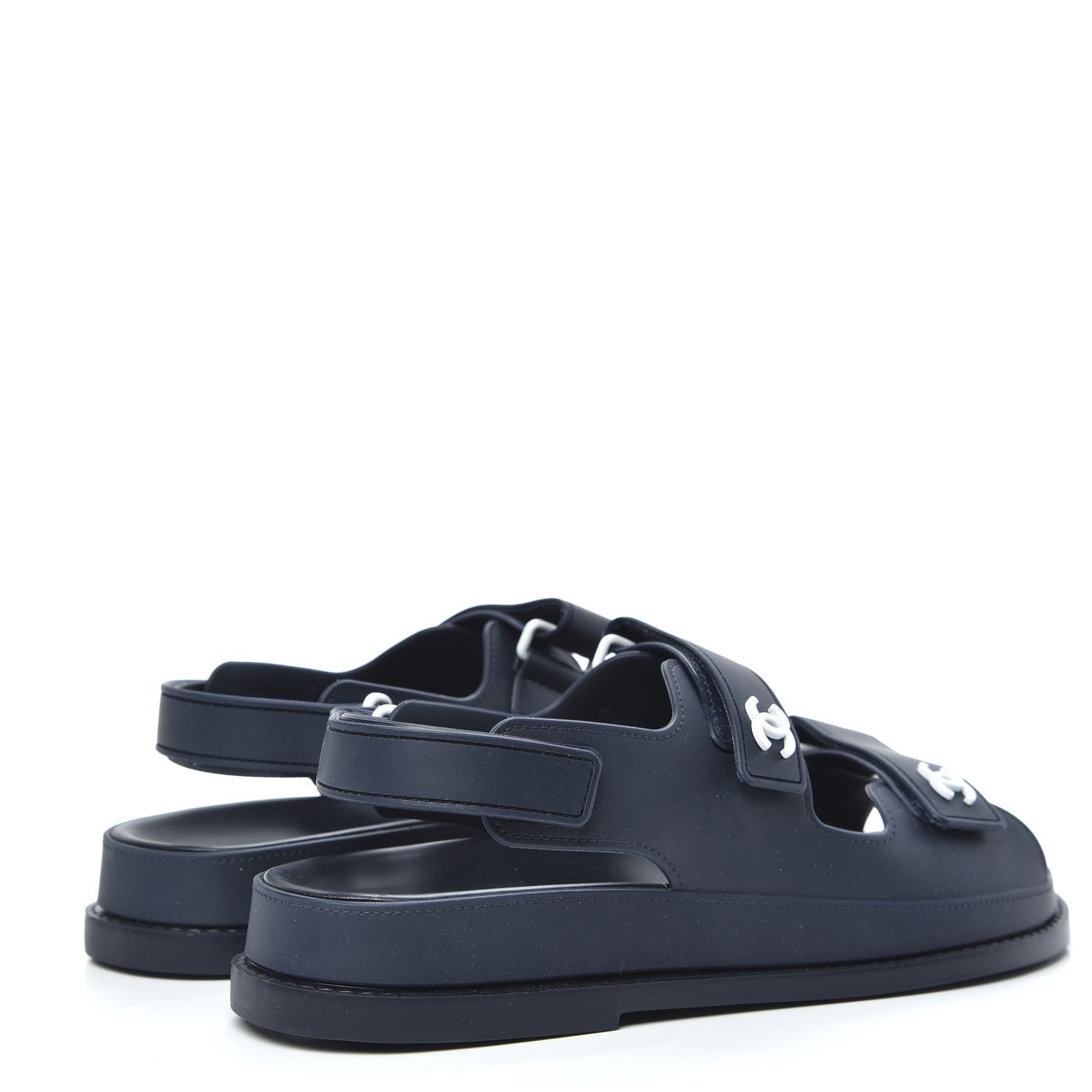 Chanel Rubber CC Dad Sandals 39 Navy 4 of 8