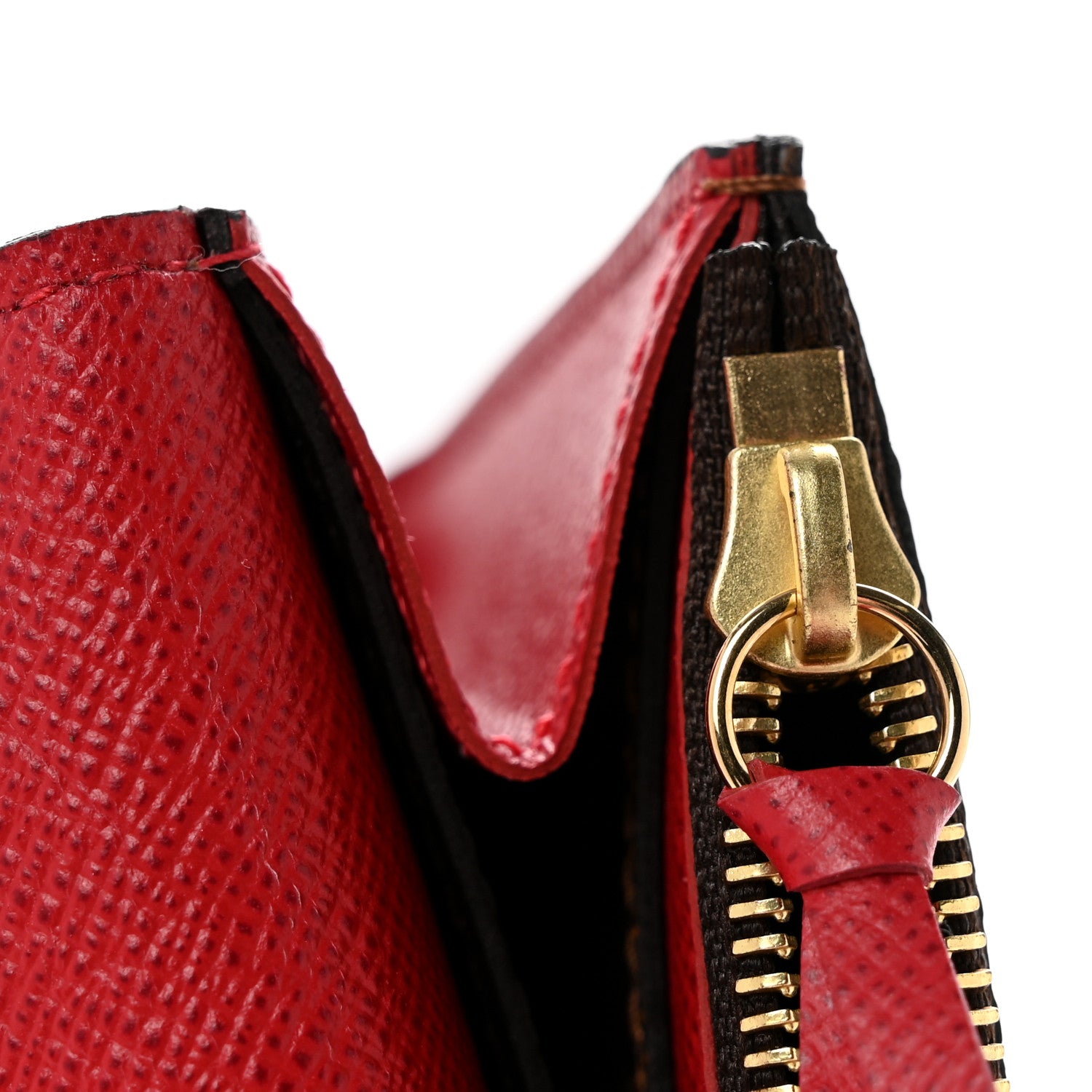 Louis Vuitton Damier Ebene Emilie Wallet Red 9 of 10
